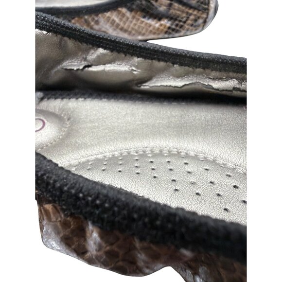 Me Too Womens Snake Print Ballet Flats Size 7.5 With Metal Accents - Picture 8 of 11